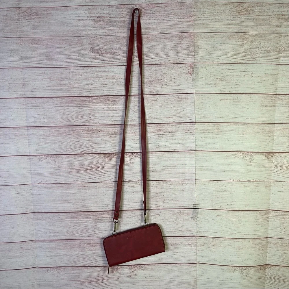 Megshi Burnt‎ Red Crossbody Wallet